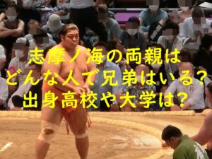 志摩ノ海の両親はどんな人で兄弟はいる？出身高校や大学は？