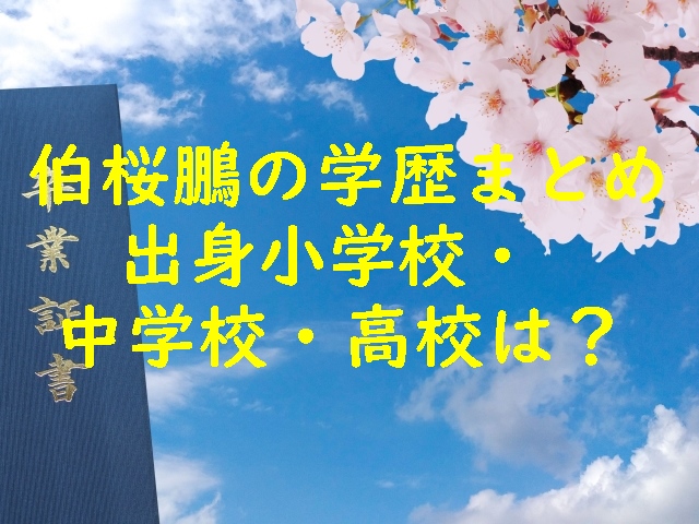 伯桜鵬の学歴まとめ！出身小学校・中学校・高校は？