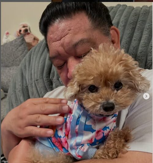 浅香山親方と愛犬