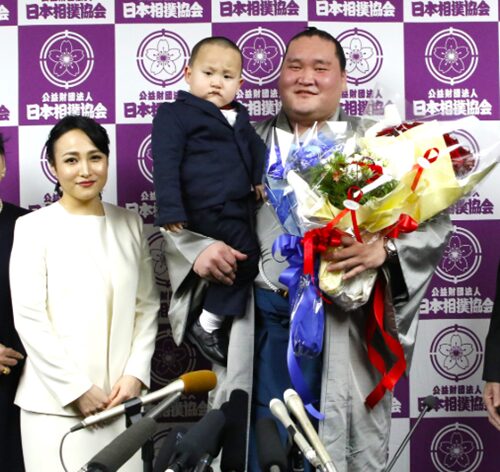 照ノ富士、嫁、長男